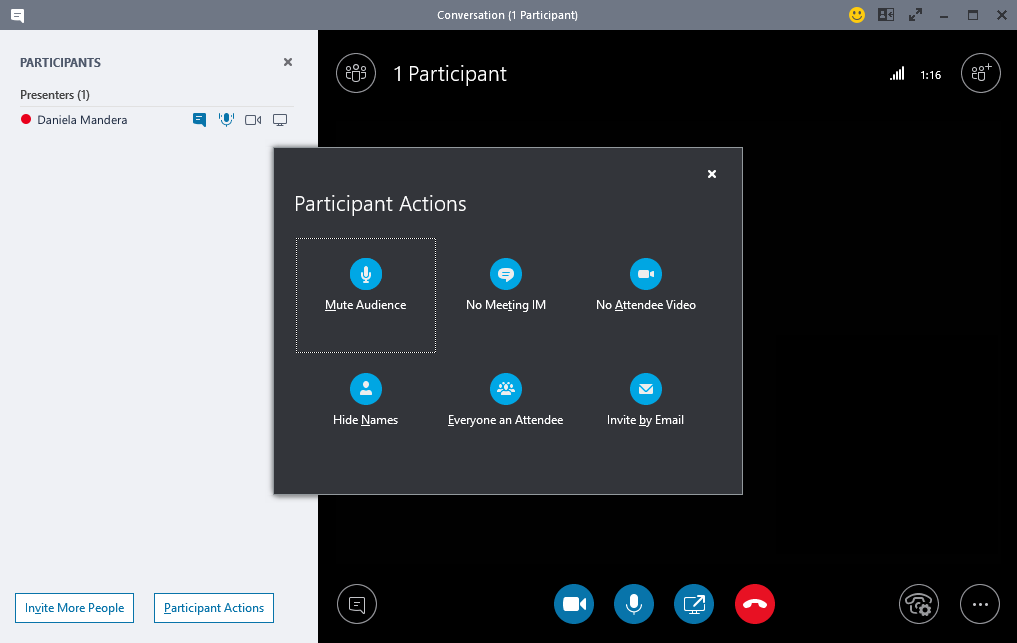 Skype for Business meeting participants