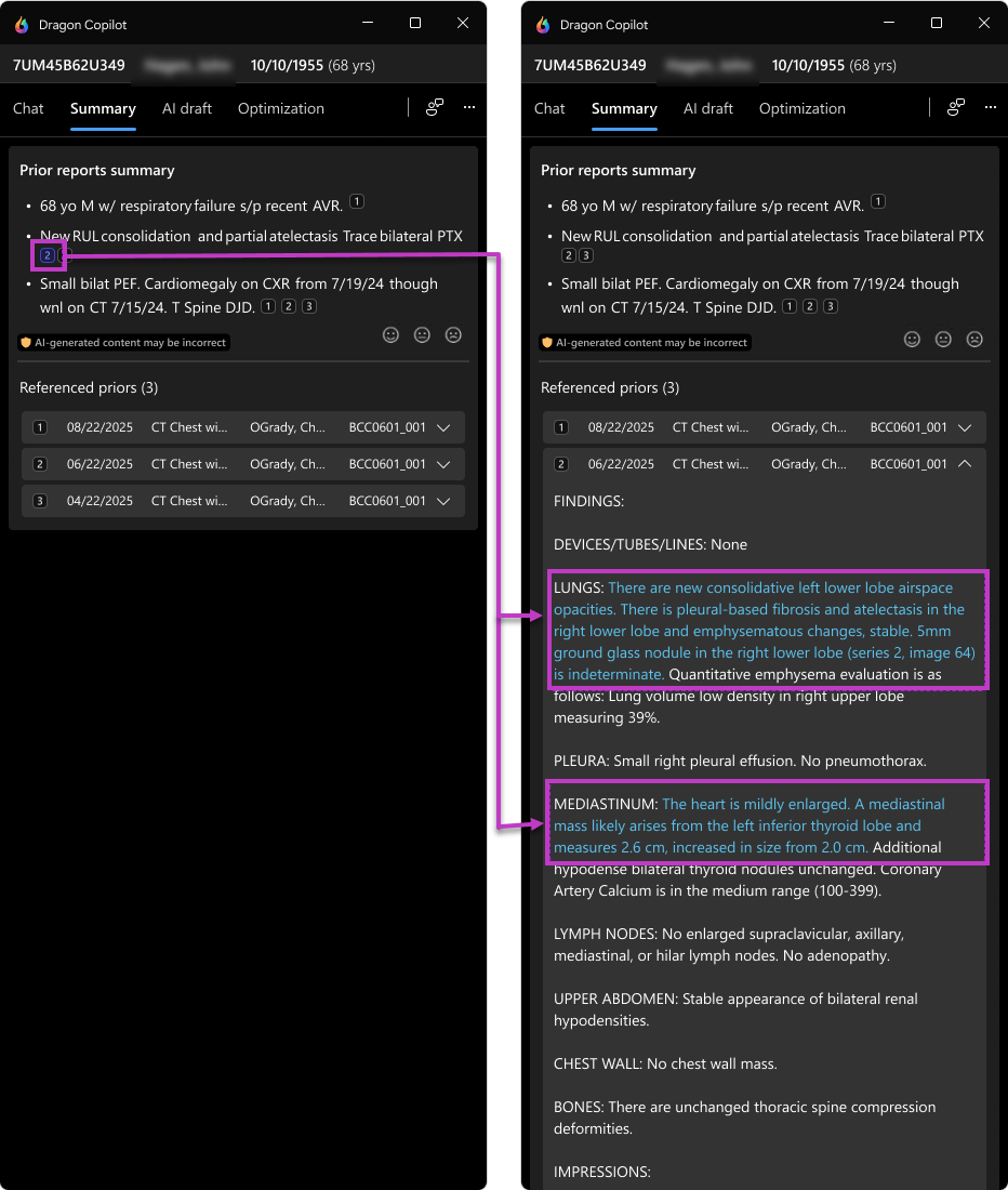 Prior Report Summary provenance