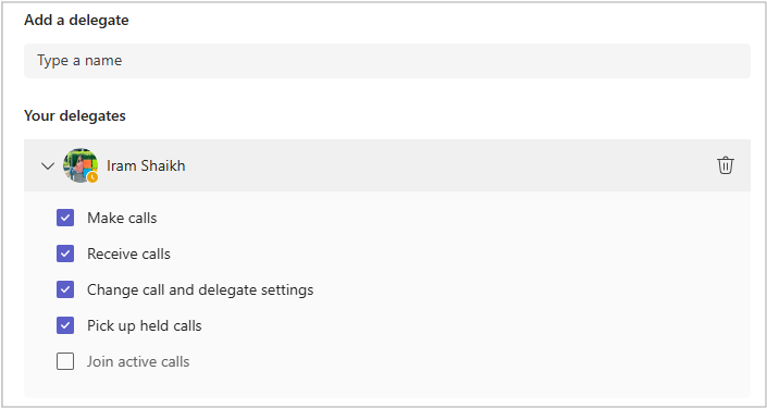 choose delgate perms