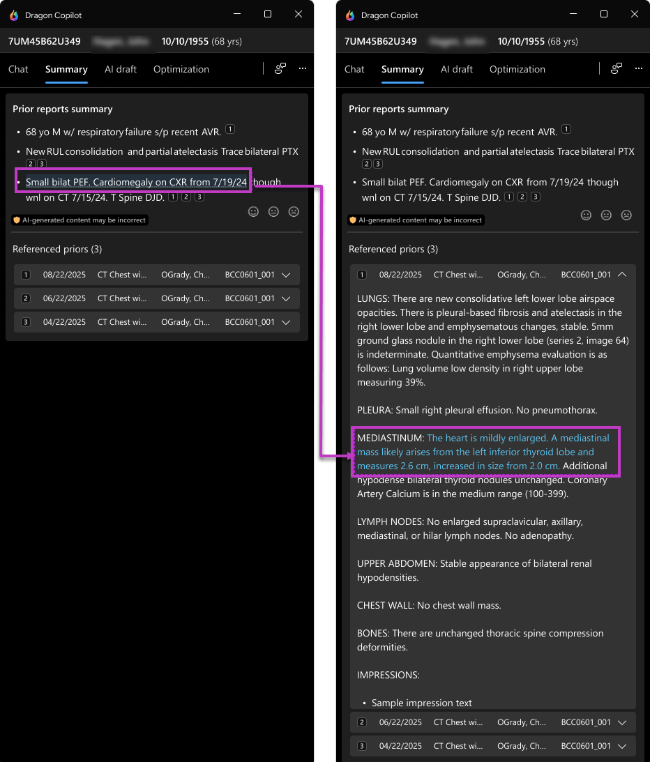 Prior Report Summary provenance