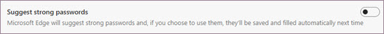 Suggest strong password setting