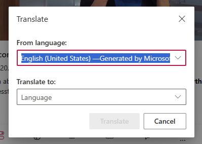 UI showing a dialog with a dropdown selected