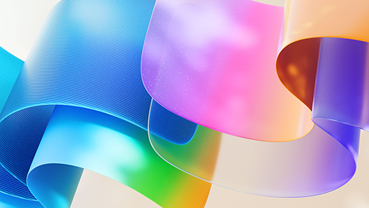 Abstract 3D image with Microsoft Copilot color theme.